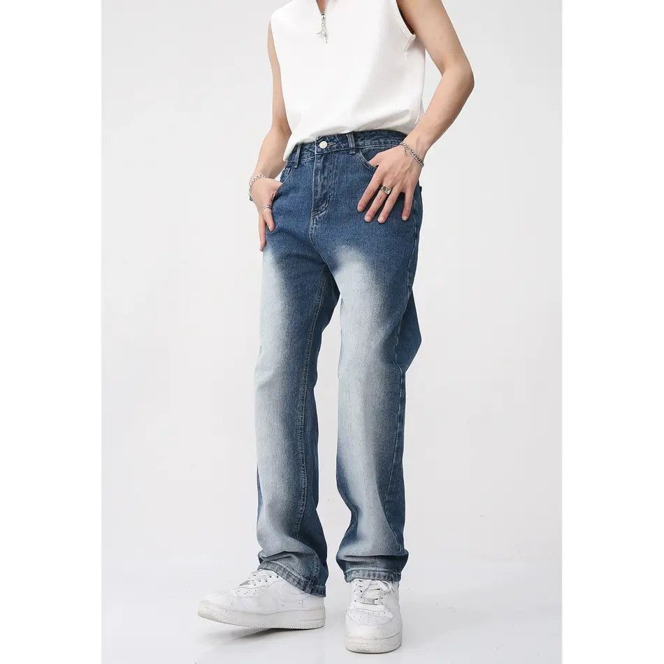 Japanese Brand Retro loose straight leg gradient jeans Size US 32 / EU 48 - 5 Thumbnail