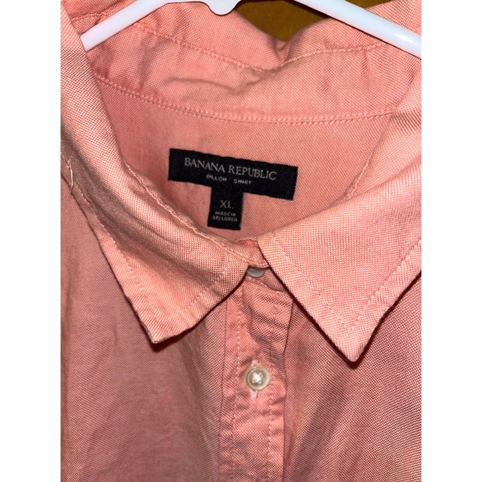 Banana Republic VINTAGE Banana Republic Men's Shirt Long Sleeve Button-Up Casual 90s Coral Orange XL Size US XL / EU 56 / 4 - 2 Thumbnail