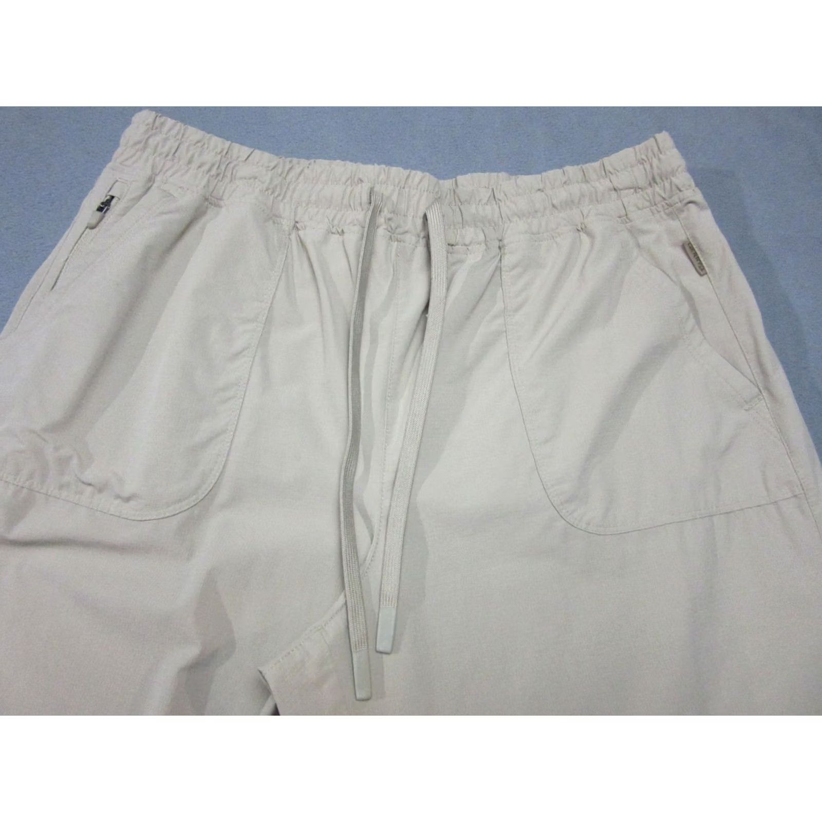 Vintage Gerry Pants Womens Large Beige Stretch Ripstop Hiking Capri High Rise Drawstring Mens? Womens Size 36" / US 14 / IT 50 - 2 Thumbnail