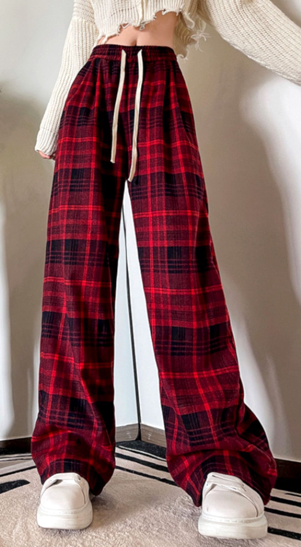 Designer × Japanese Brand × Vintage Vintage Hippie England Flannel Check Wide Leg Trousers Rave Size 28" / US 6 / IT 42 - 4 Thumbnail