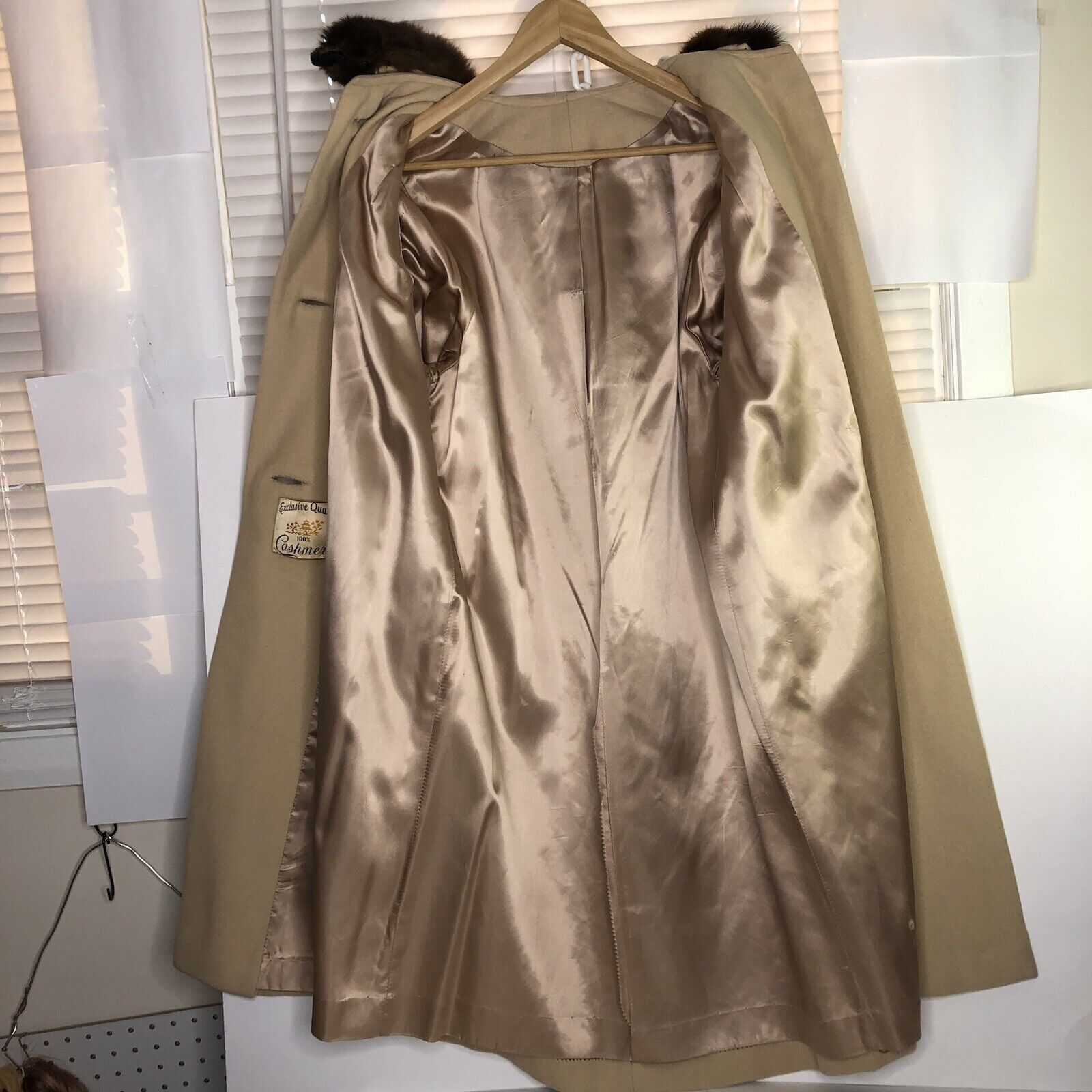 Other Women 80s Tan Long Coat Sz S 100% Cashmere Brown Real ming Size S / US 4 / IT 40 - 21 Thumbnail