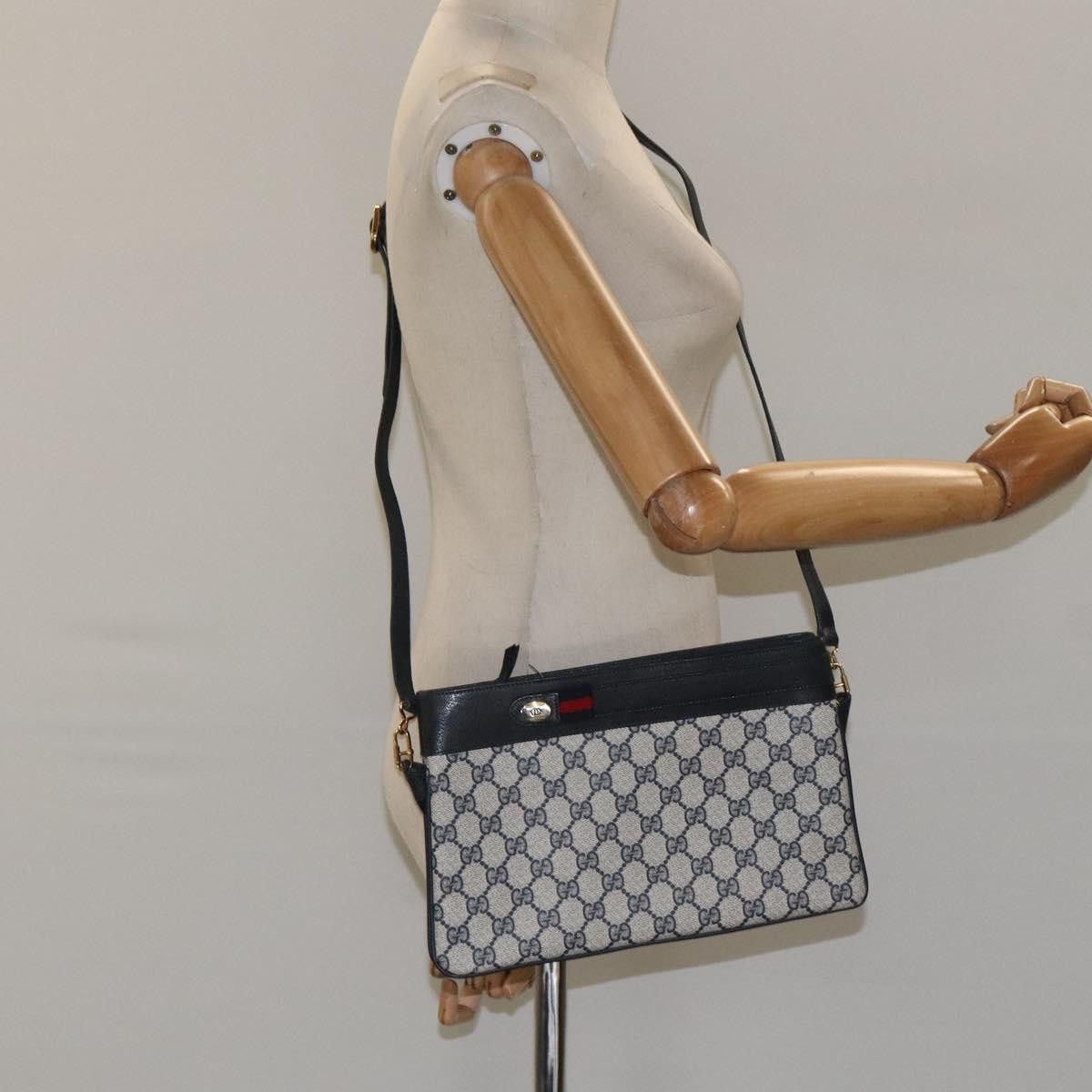 Gucci GUCCI GG Supreme Sherry Line Shoulder Bag Pvc Navy Gold 96 Size ONE SIZE - 23 Thumbnail