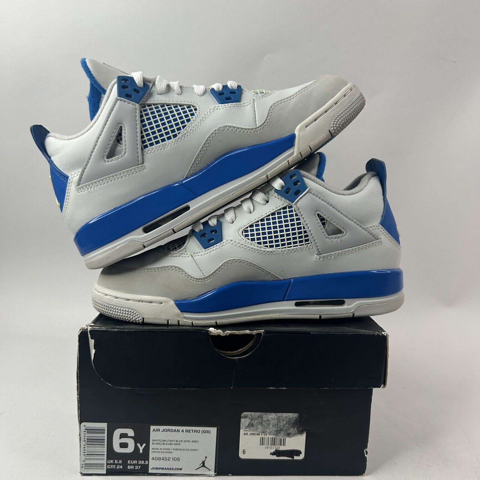 Nike Nike Air Jordan 4 Retro GS “Military Blue” 2024 Size US 7.5 / IT 37.5 - 3 Thumbnail
