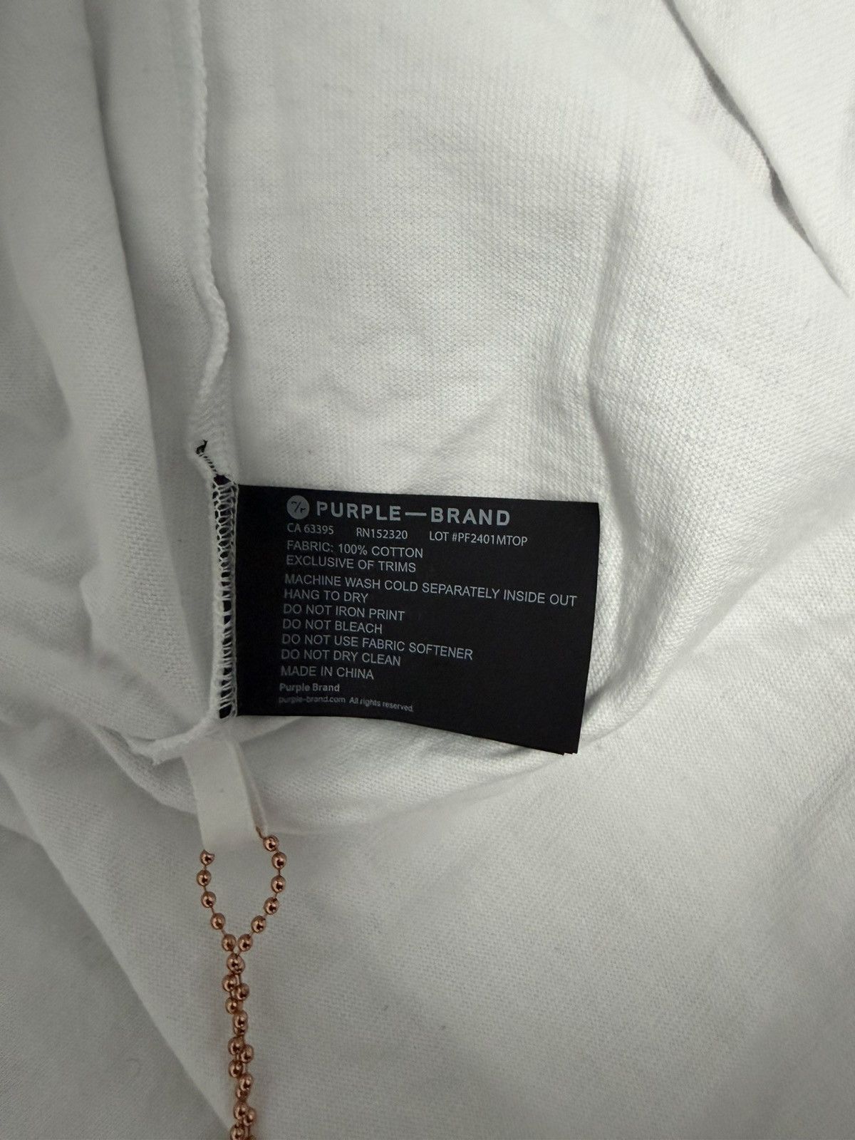 Purple Brand PURPLE BRAND WHITE TEE LARGE Size US L / EU 52-54 / 3 - 5 Thumbnail