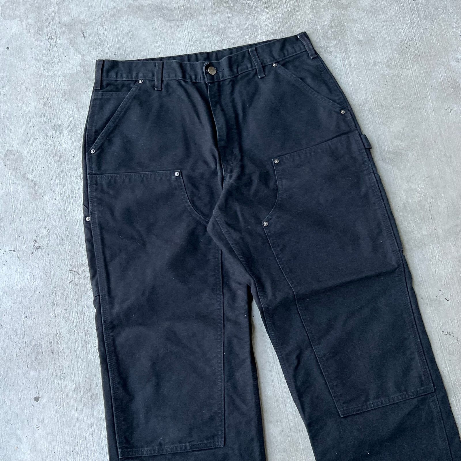 Carhartt × Vintage Carhartt black double knee work wear carpenter pants Size US 33 - 2 Thumbnail