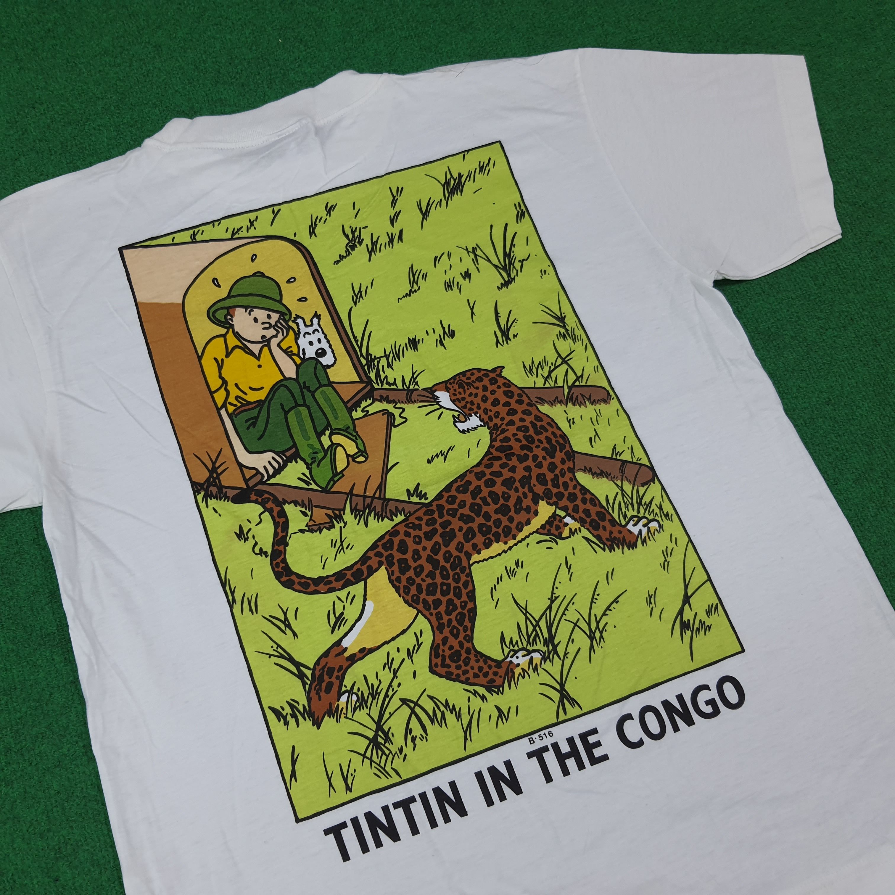 Vintage Vintage 90s Tintin in the Congo Comic Graphic Tee C276N3 Size US L / EU 52-54 / 3 - 2 Thumbnail