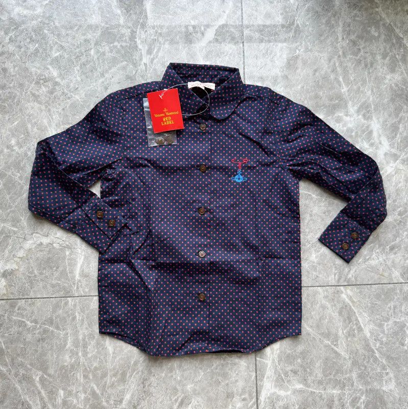 Vivienne Westwood Vivienne Westwood Blue Purple Cotton Long Sleeve Shirt 0089 Size XXS / US 00 / IT 34 - 1 Thumbnail