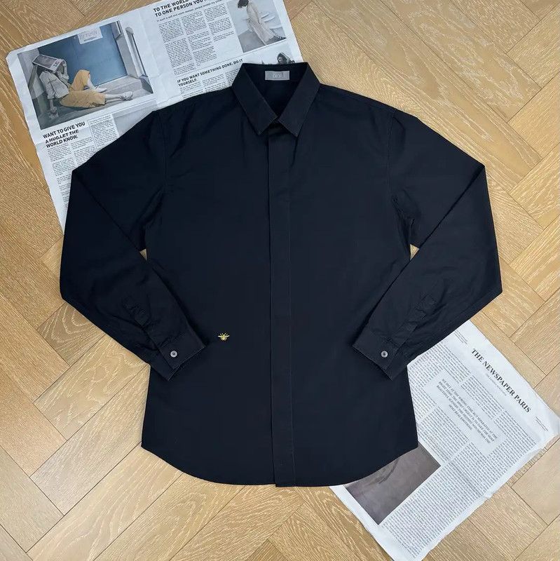 Dior Dior Black Long Sleeve Men's Shirt 0089 Size US L / EU 52-54 / 3 - 1 Thumbnail