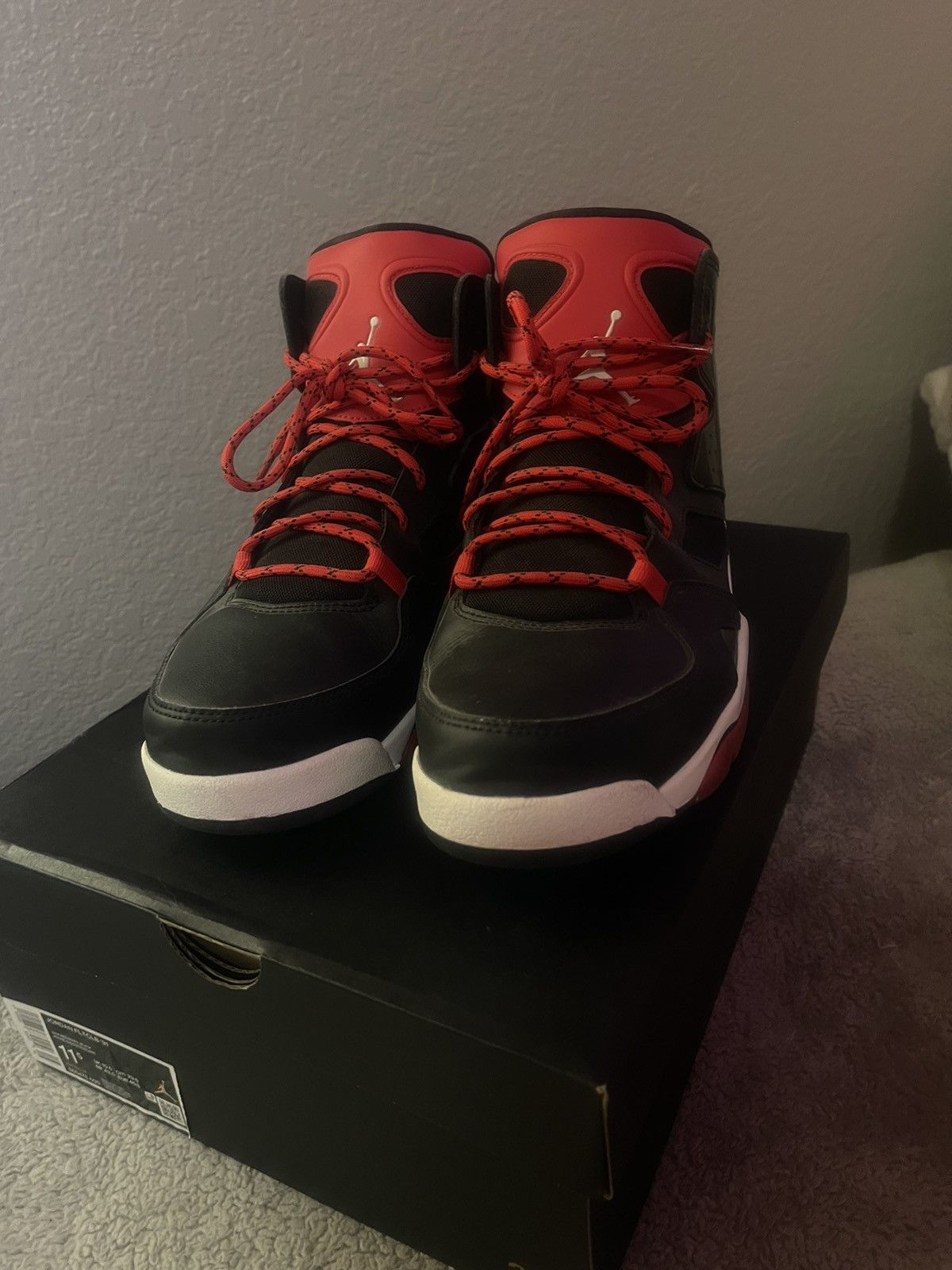 image of Nike Jordans Flight Club ‘91 Shoes in Gym Red, Men's (Size 11.5)