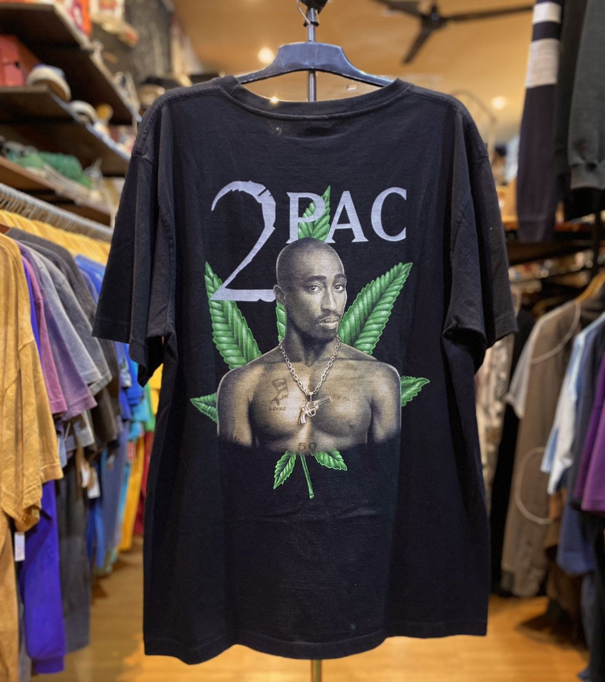 Band Tees × Rap Tees × Vintage TShirt Tupac Shakur Weed Mariyuana 2000s Rap Tee Vintage Vtg Size US XL / EU 56 / 4 - 6 Thumbnail