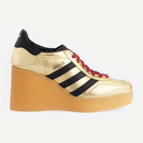 GUCCI 41✖︎41 Gucci x Adidas Gazelle Leather Wedge Sneakers Women Size 41