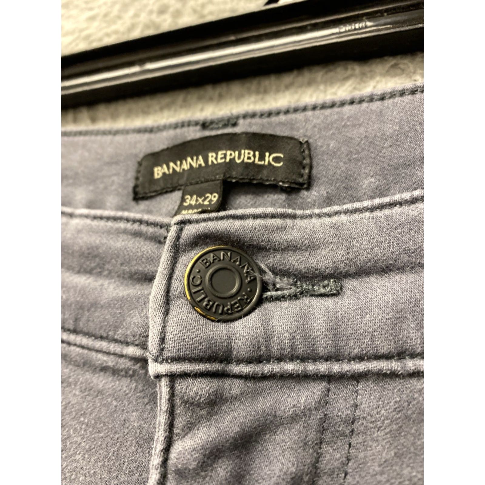 Banana Republic Banana Republic Jeans Mens 34x30 Gray Dark Wash Denim Slim Fit Straight 5-Pocket Zip Cotton Blend Stretch Regular Inseam 30 Size US 34 / EU 50 - 3 Thumbnail