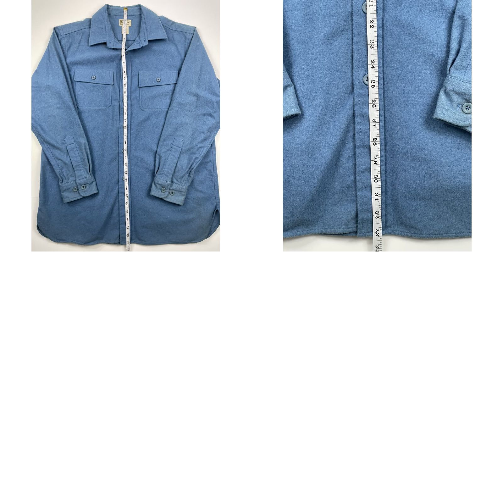 Vintage VINTAGE L.L. Bean Flannel Shirt Heavyweight Light Blue Long Sleeve Button-Up Size L USA Mens Size US L / EU 52-54 / 3 - 8 Thumbnail