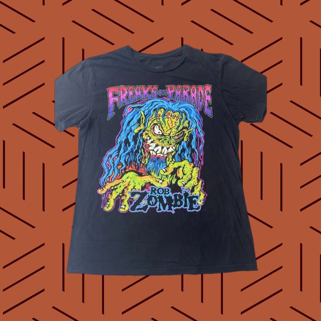 Vintage VINTAGE Rob Zombie Freaks On Parade Tour Shirt Medium Black Graphic Print Monster Face Zombies Shirt Mens Size US M / EU 48-50 / 2 - 1 Thumbnail