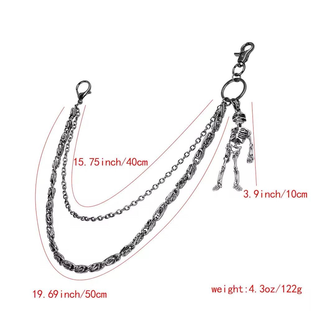 Japanese Brand Punk Skeleton Metal Waist Pants Chain Size ONE SIZE - 5 Thumbnail