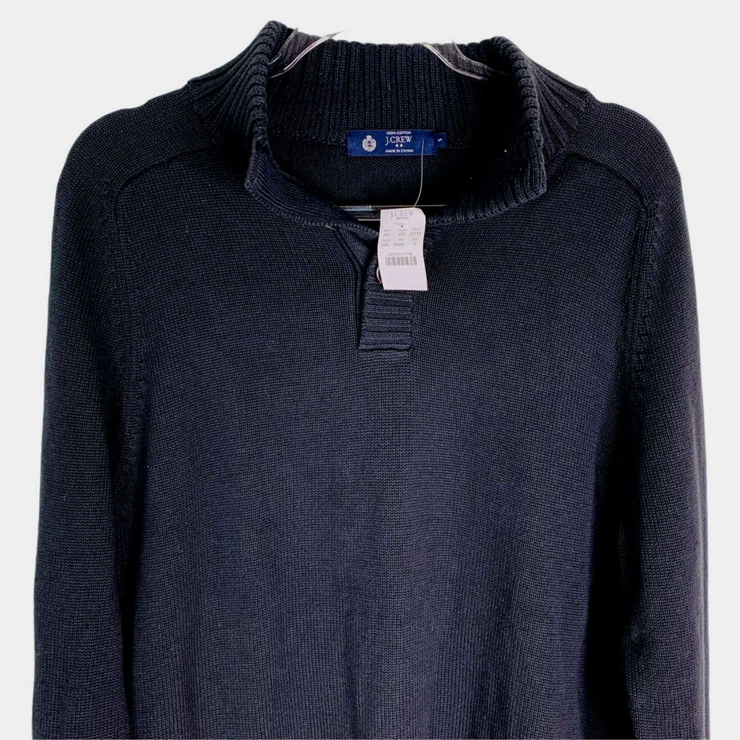 J.Crew J Crew Mens Sweater Pullover Small Black Cotton Buttons New Size US S / EU 44-46 / 1 - 8 Thumbnail