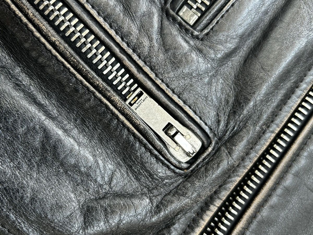 Saint Laurent Paris Saint Laurent Ramones leather jacket with big logo on back Size US L / EU 52-54 / 3 - 15 Thumbnail