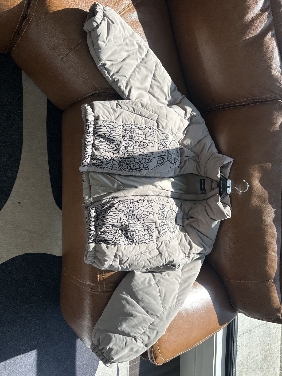 image of Who Decides War Bomber in Vintage Grey, Men's (Size Small)