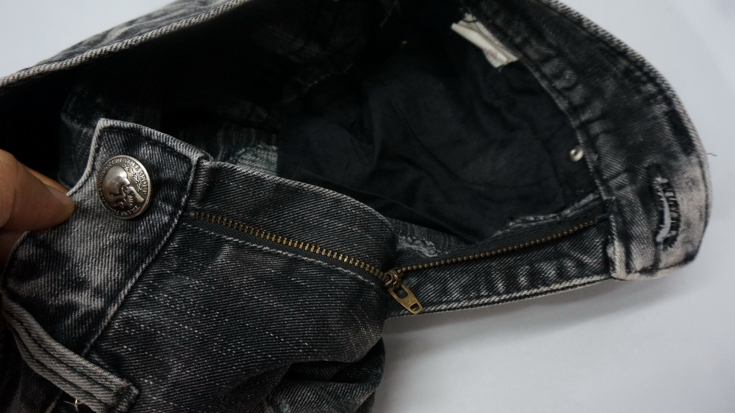 Japanese Brand XFRM Acid Wash Punk Skull Beads and Studded Jeans Size US 29 - 16 Thumbnail