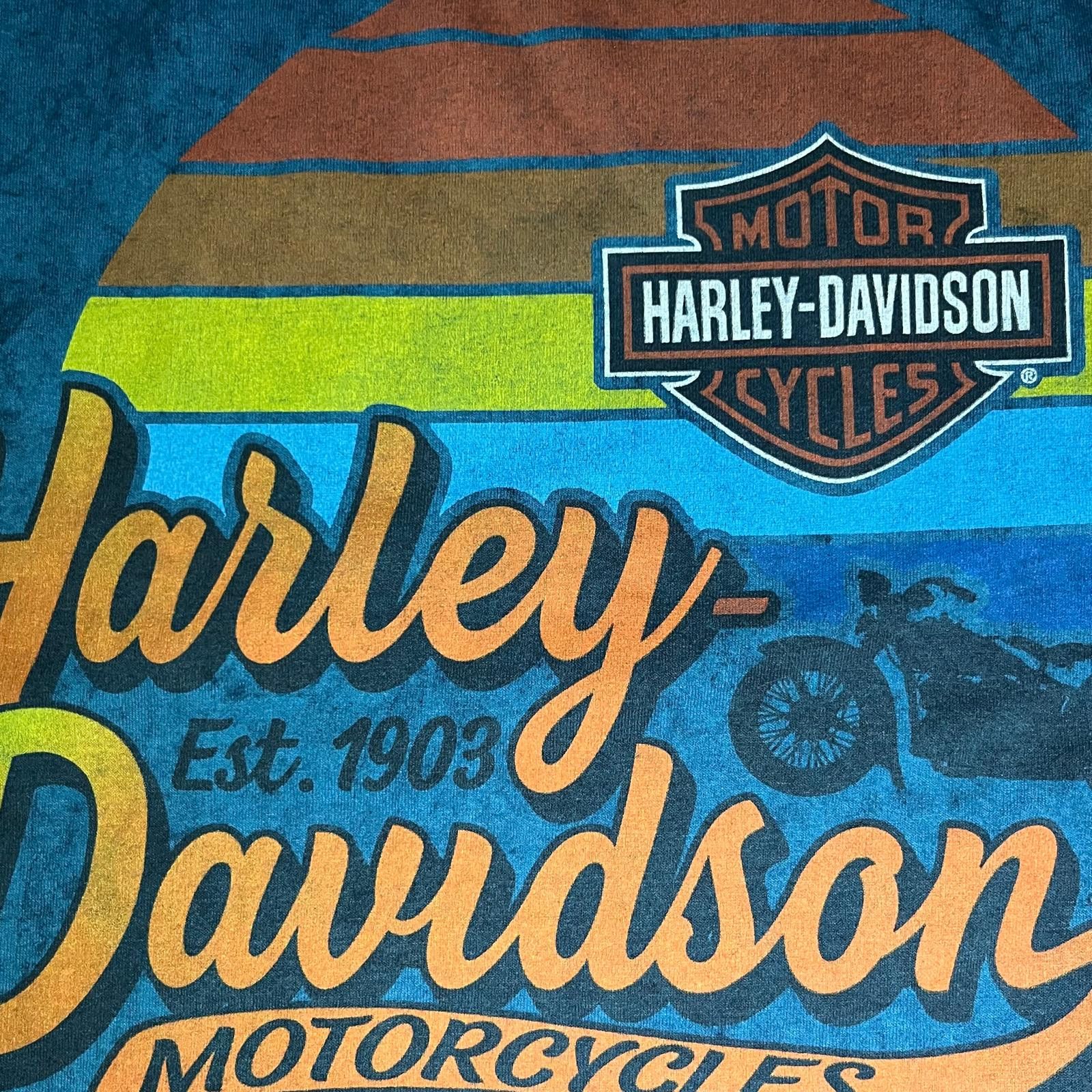 Harley Davidson 🏍️ Harley-Davidson Sunset Stripes Tee – Blue Size XL Size US XL / EU 56 / 4 - 8 Thumbnail
