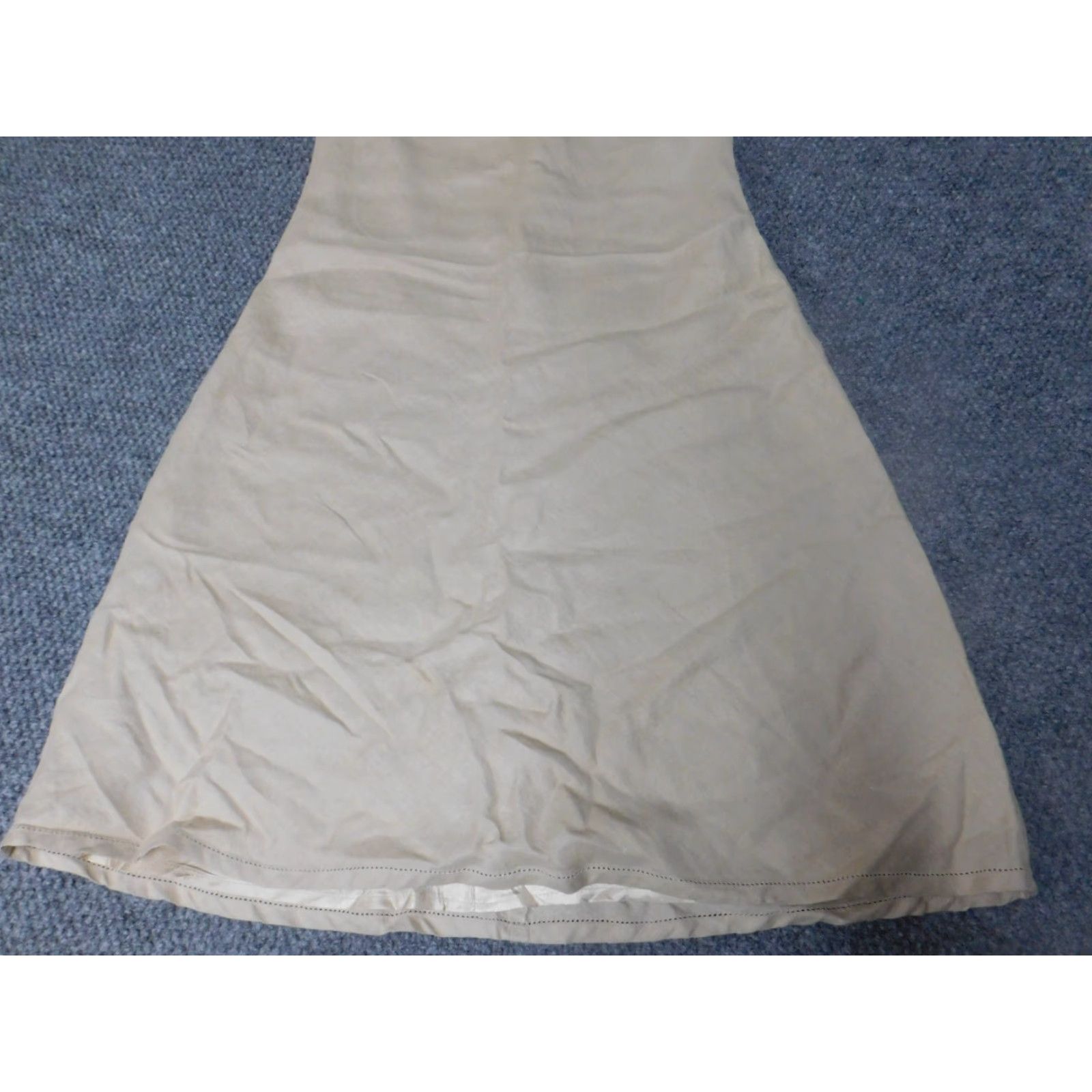 Willi Smith Willi Smith Dress Womens 8 Beige A-line Midi Crew Neck Puff Sleeve Knit Nylon Polyester Lined Vintage No (Casual Winter) Size M / US 6-8 / IT 42-44 - 3 Thumbnail