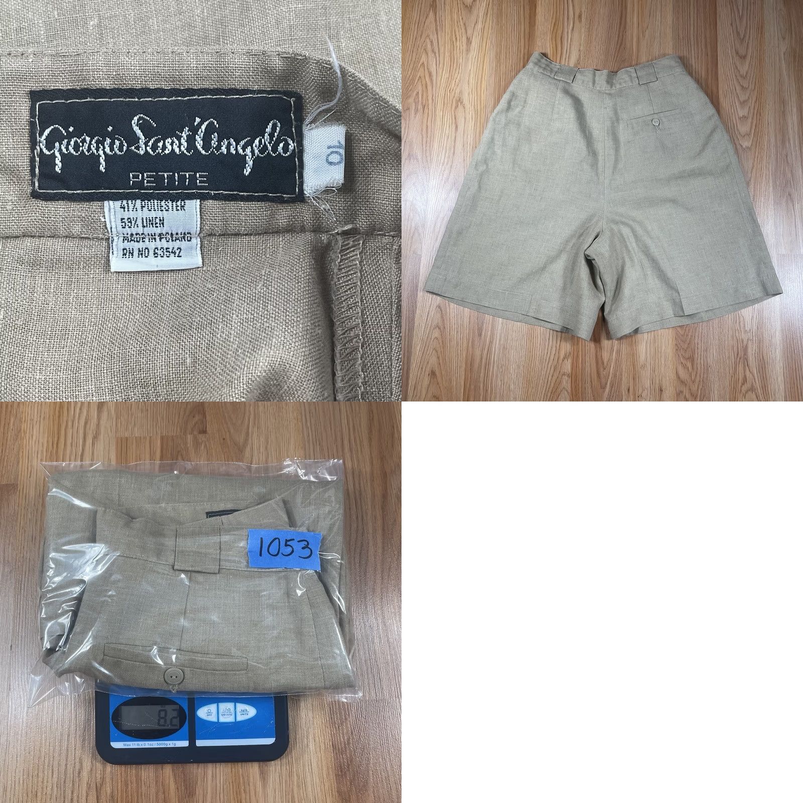 Vintage Giorgio Sant’ Angelo Shorts Womens Sz 10P Linen Blend Khaki Chino Slacks Pants Flat Front Pockets Casual History: 90s? (not applicable) Size 32" / US 10 / IT 46 - 8 Thumbnail