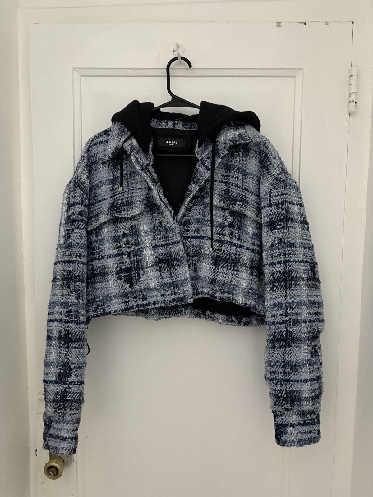 Amiri Amiri Bouclé Cropped Plaid Jacket Size S / US 4 / IT 40 - 1 Thumbnail