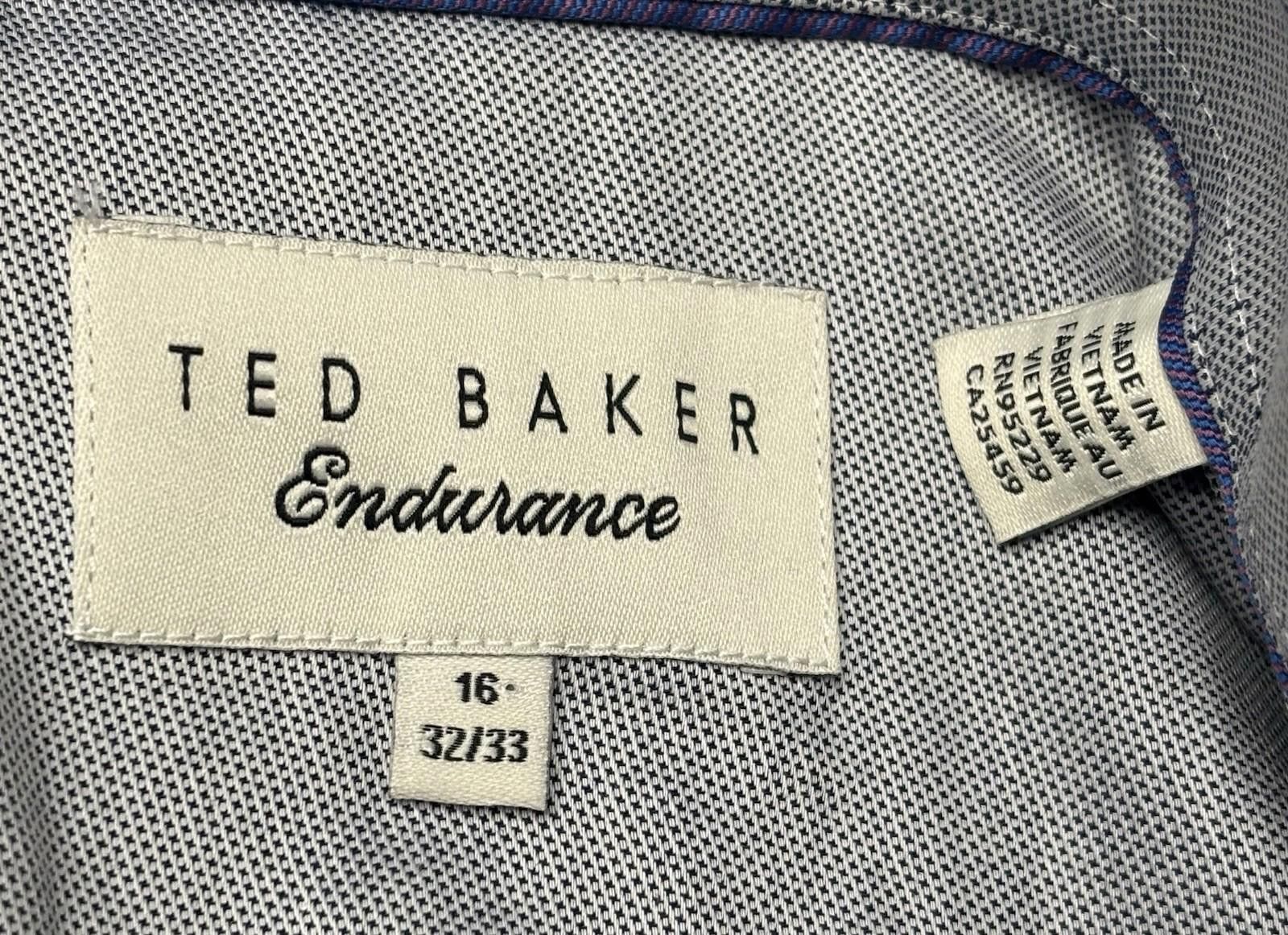 Ted Baker Ted Baker Endurance Dress Shirt Mens 16 32/33 Blue Cotton Size 38R - 3 Thumbnail