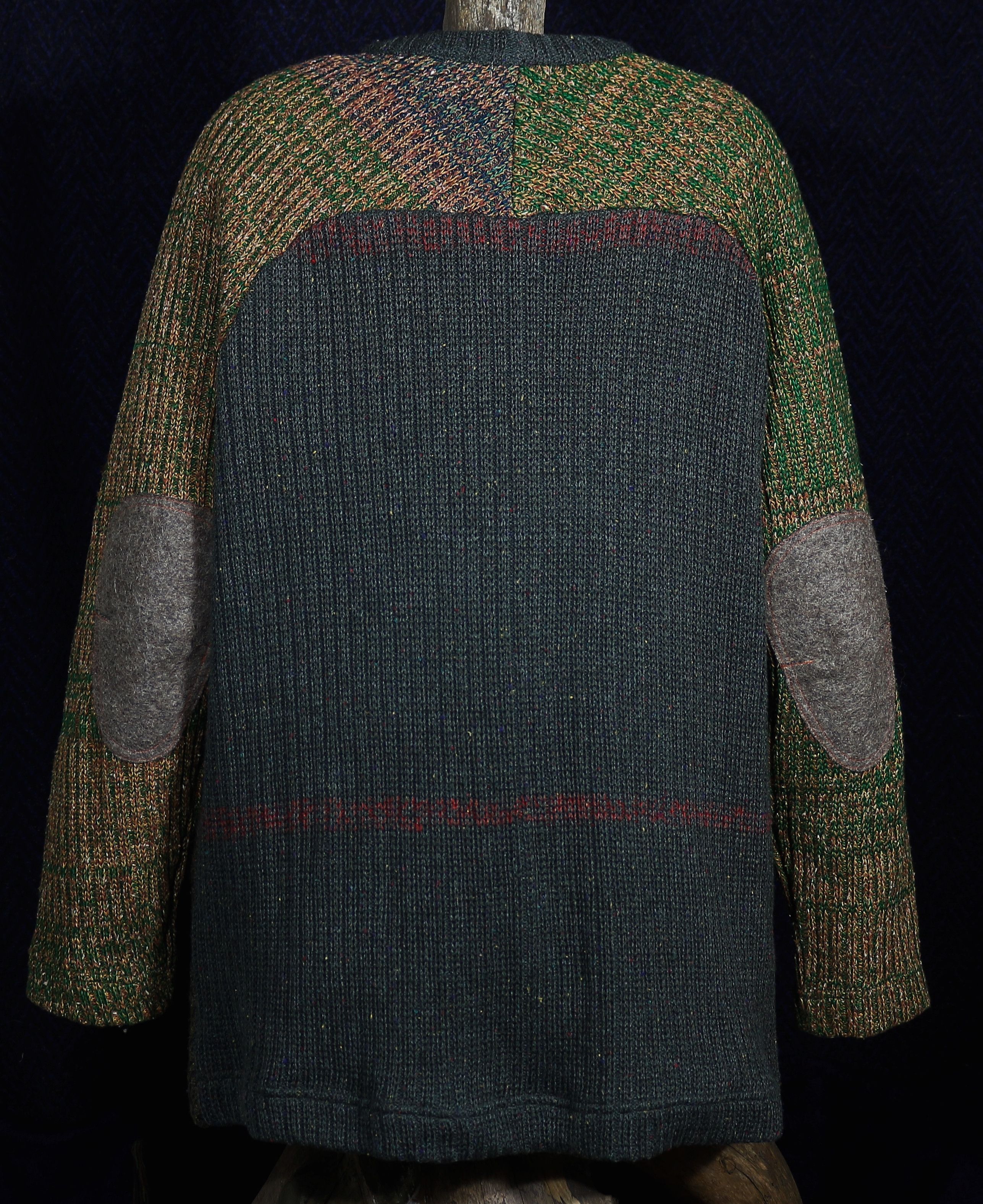 Handmade Long Cardigan Sweater Boho Knitted Wool Made in Ukraine Size US XXL / EU 58 / 5 - 8 Thumbnail