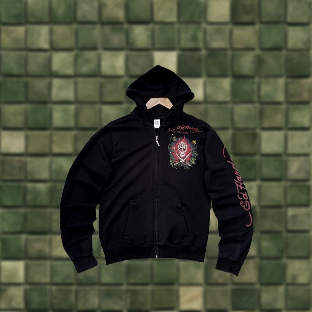Ed Hardy Ed Hardy Scull Hoodie Full Zip Vintage Men’s M Black Size US M / EU 48-50 / 2 - 1 Thumbnail