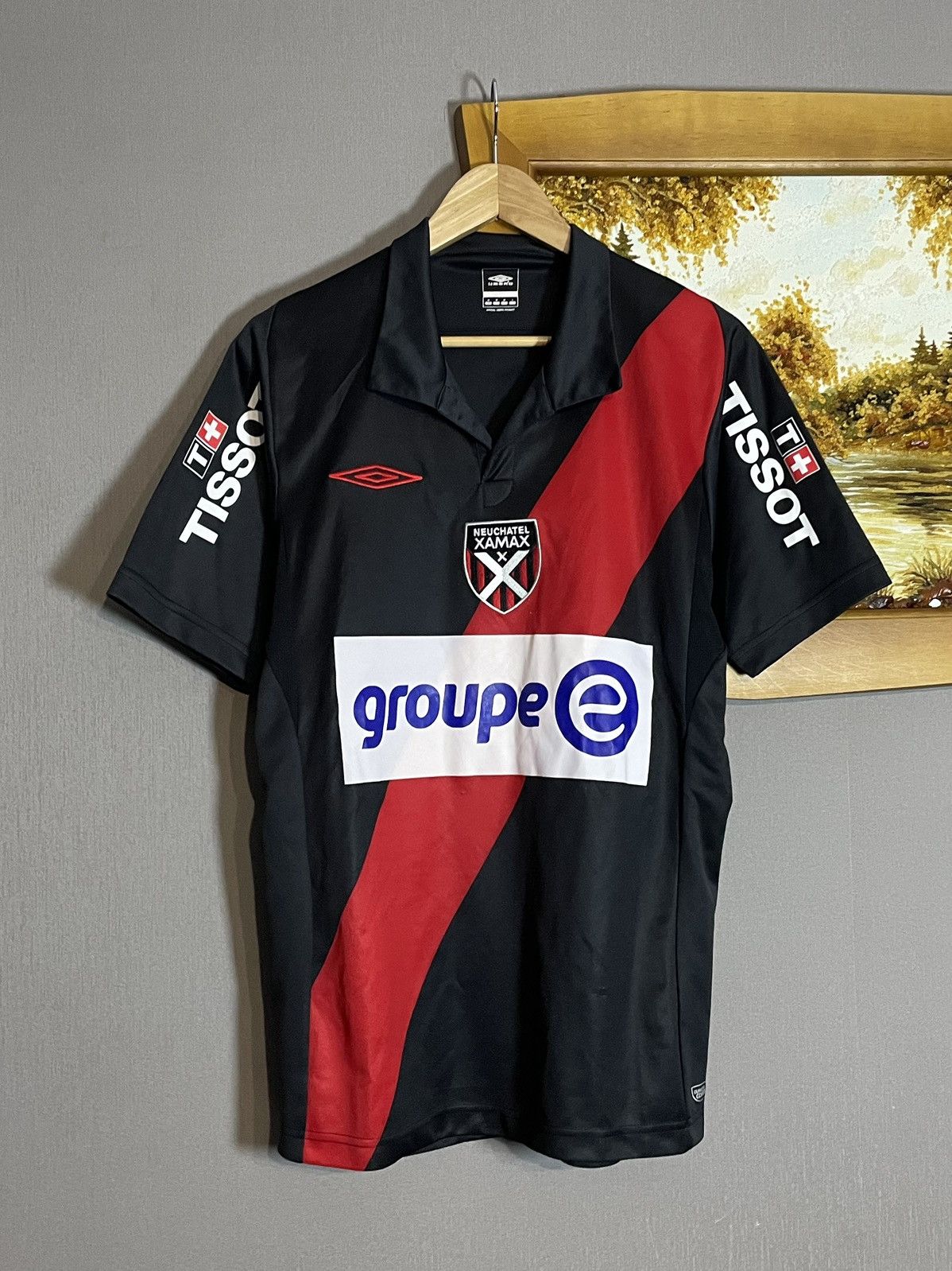 Umbro × Vintage Rare Vintage Umbro Xamax Match Worn Nicolas 14 Home Jersey Size US M / EU 48-50 / 2 - 1 Thumbnail