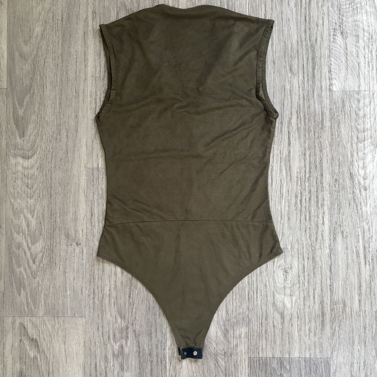 Other Windsor Army Green Studded Bodysuit Faux Suede V neck large Size L / US 10 / IT 46 - 5 Thumbnail