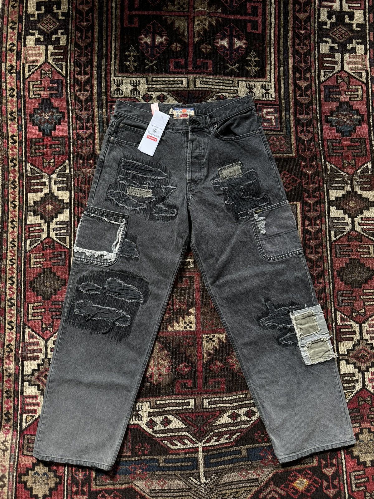 Blackmeans × Supreme Supreme Blackmeans mended loose fit jean 