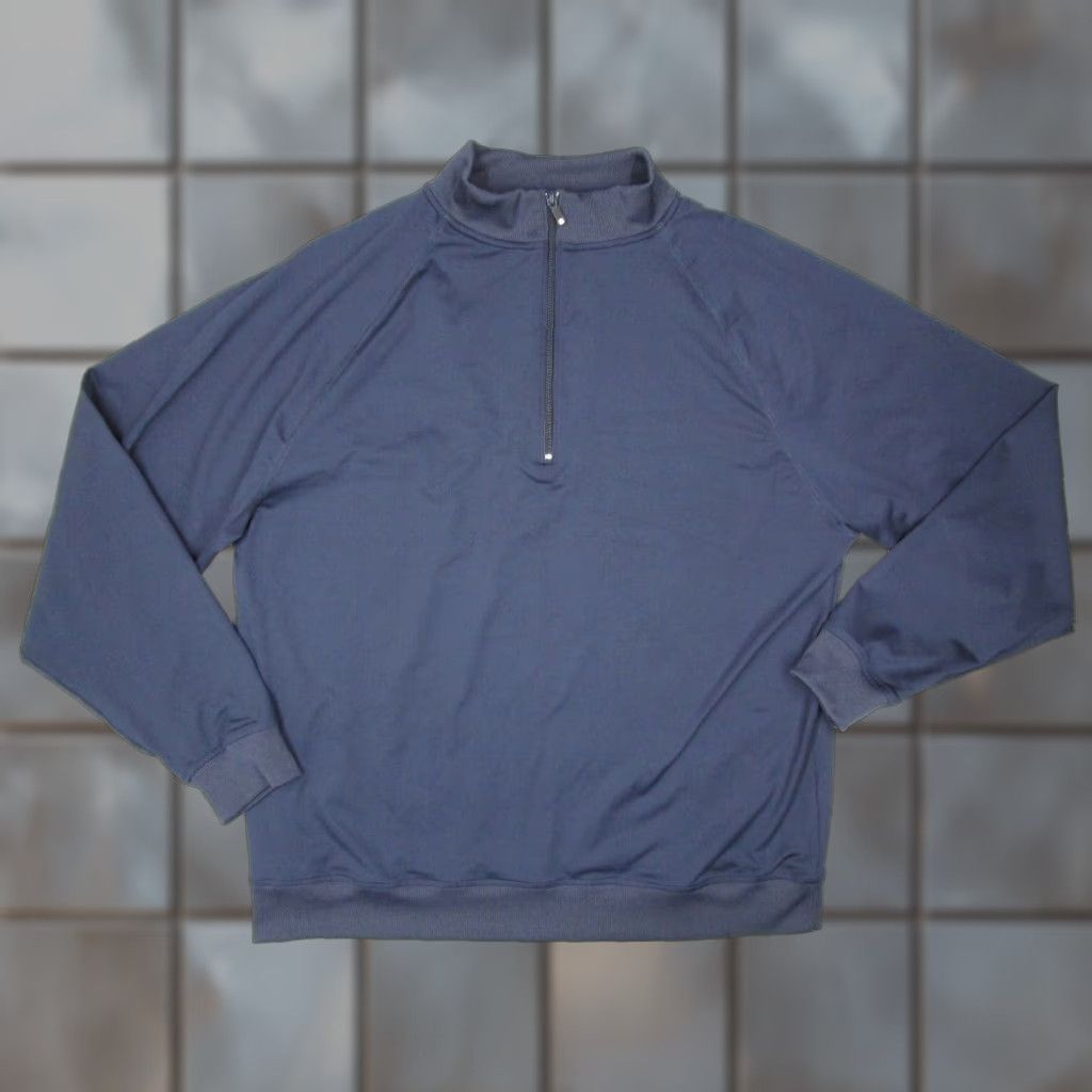 Footjoy FOOTJOY Men's Jacket 1/4 Zip Blue Nylon Pullover - XL - Golf Performance Bomber, Classic Fit, Logo Embroidered, All Seasons, Regular Size - Men Size US XL / EU 56 / 4 - 1 Thumbnail