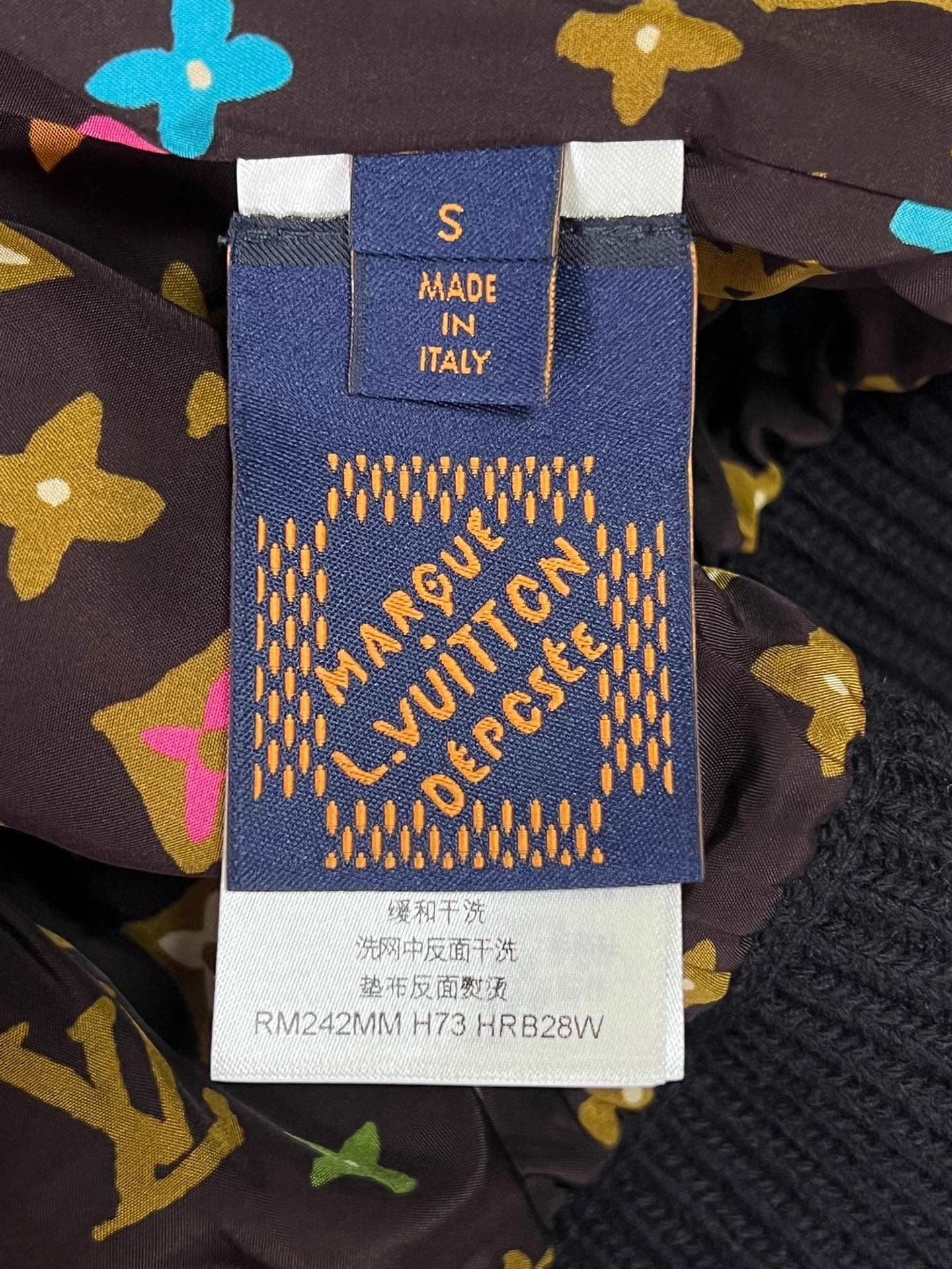 Louis Vuitton LV x Tyler knit jkt blk rainbow trim cuffs neck embroidered Size US S / EU 44-46 / 1 - 8 Thumbnail