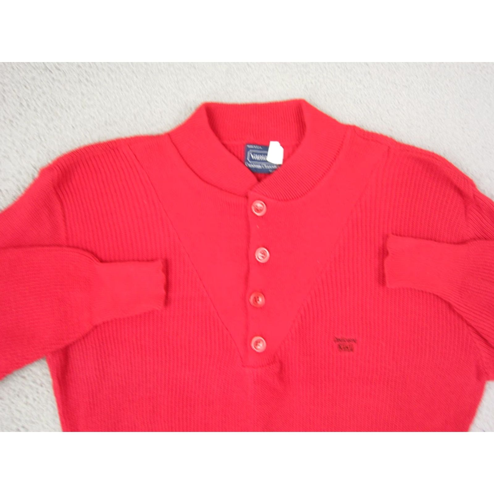 Vintage VINTAGE Vantage Sweater Mens Large Red Knit Cotton Made in USA Farm 90s Classic Pullover Long Sleeve Size US L / EU 52-54 / 3 - 2 Thumbnail