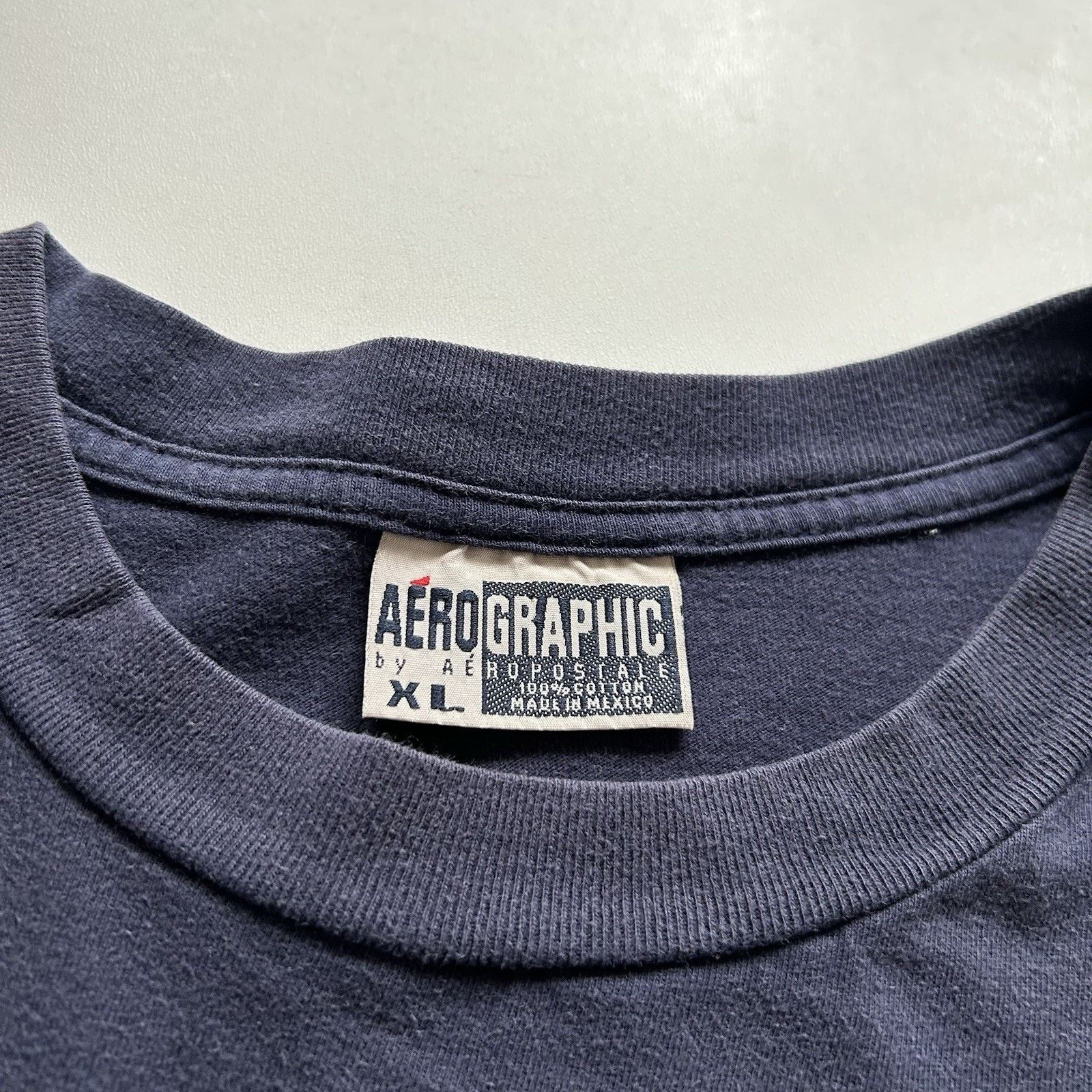 Aeropostale × Vintage Vintage 90s Aeropostale T Shirt XL Logo Faded Navy Blue Rare Size US XL / EU 56 / 4 - 4 Thumbnail