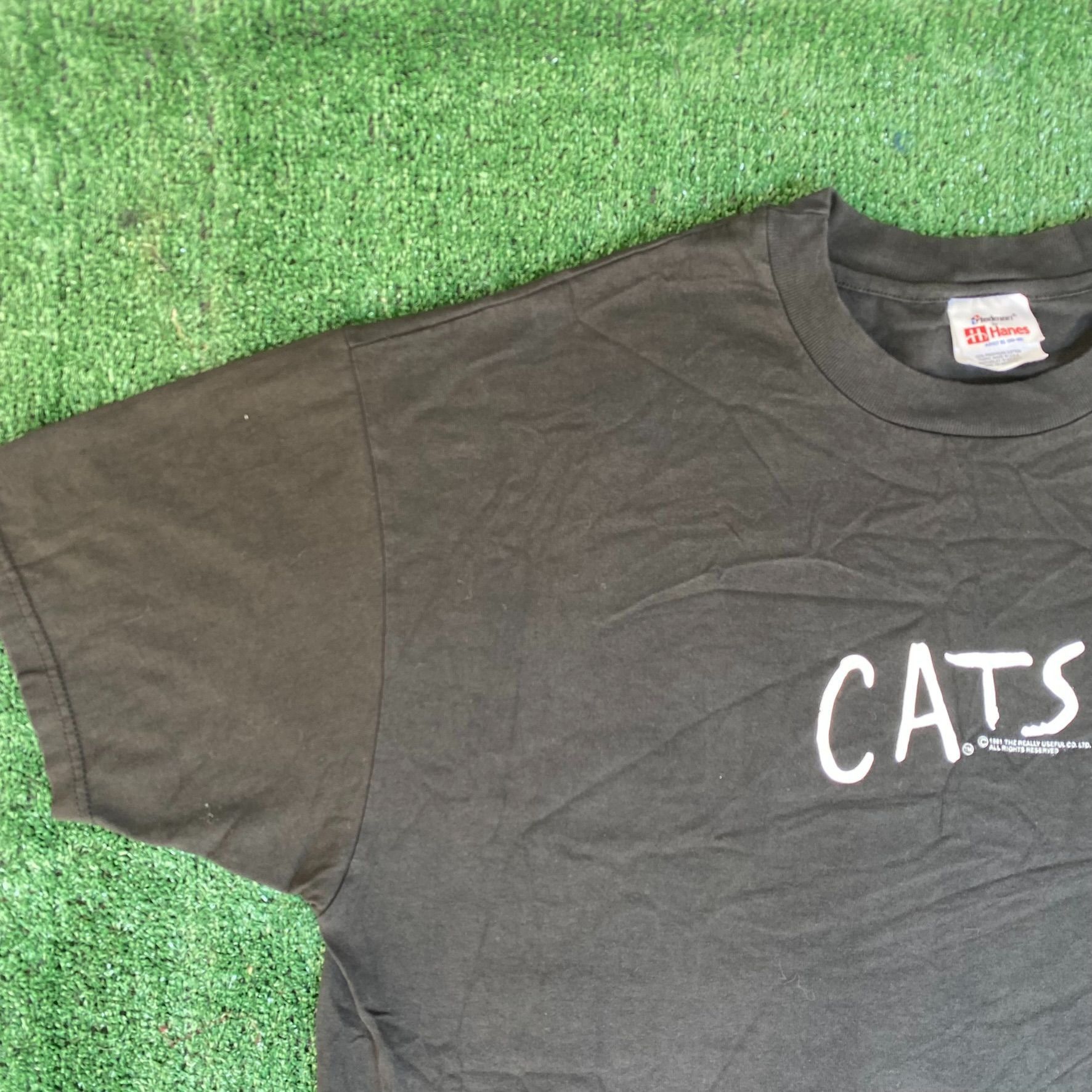 Hanes Vintage 90s CATS Musical Shirt Black Broadway Logo Tee Size US XL / EU 56 / 4 - 2 Thumbnail