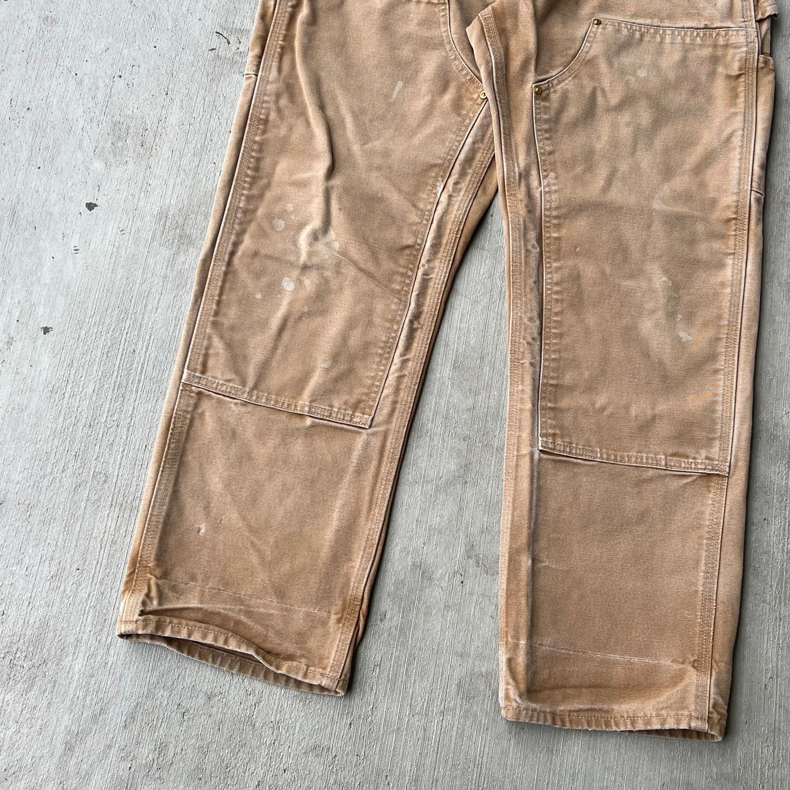 Carhartt × Vintage Carhartt faded brown double knee work wear carpenter pants Size US 31 - 3 Thumbnail