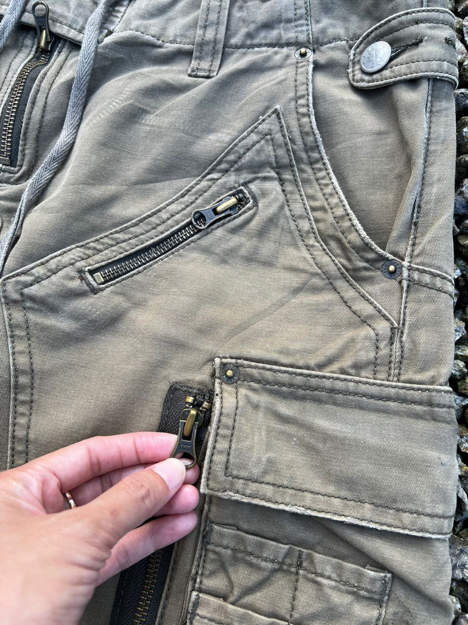 PPFM Japanese Brand PPFM Sunfaded Distress Cargo Pants Size US 34 / EU 50 - 8 Thumbnail