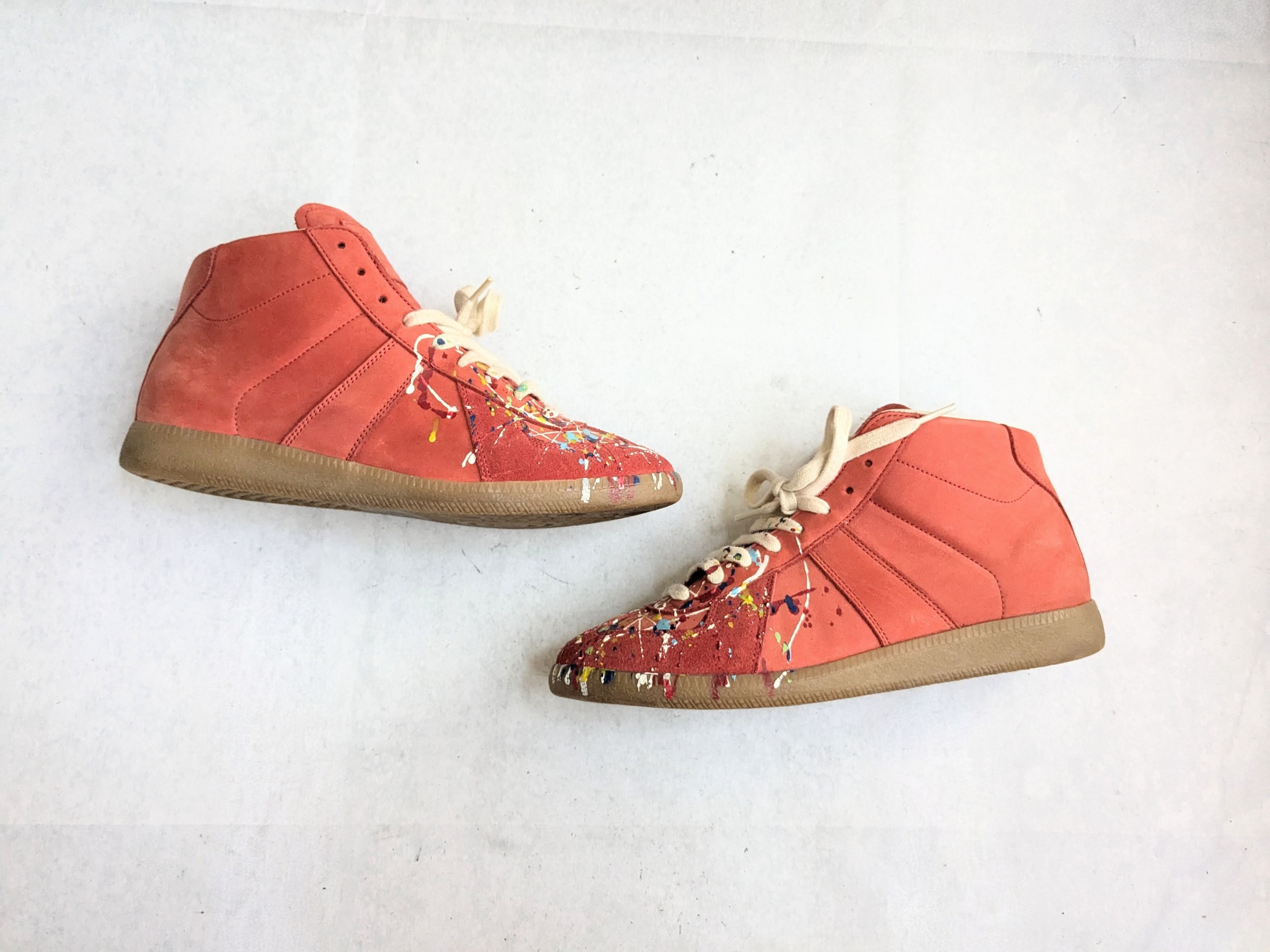 Maison Margiela Replica GAT Paint Splatter Red 8 41 High Top