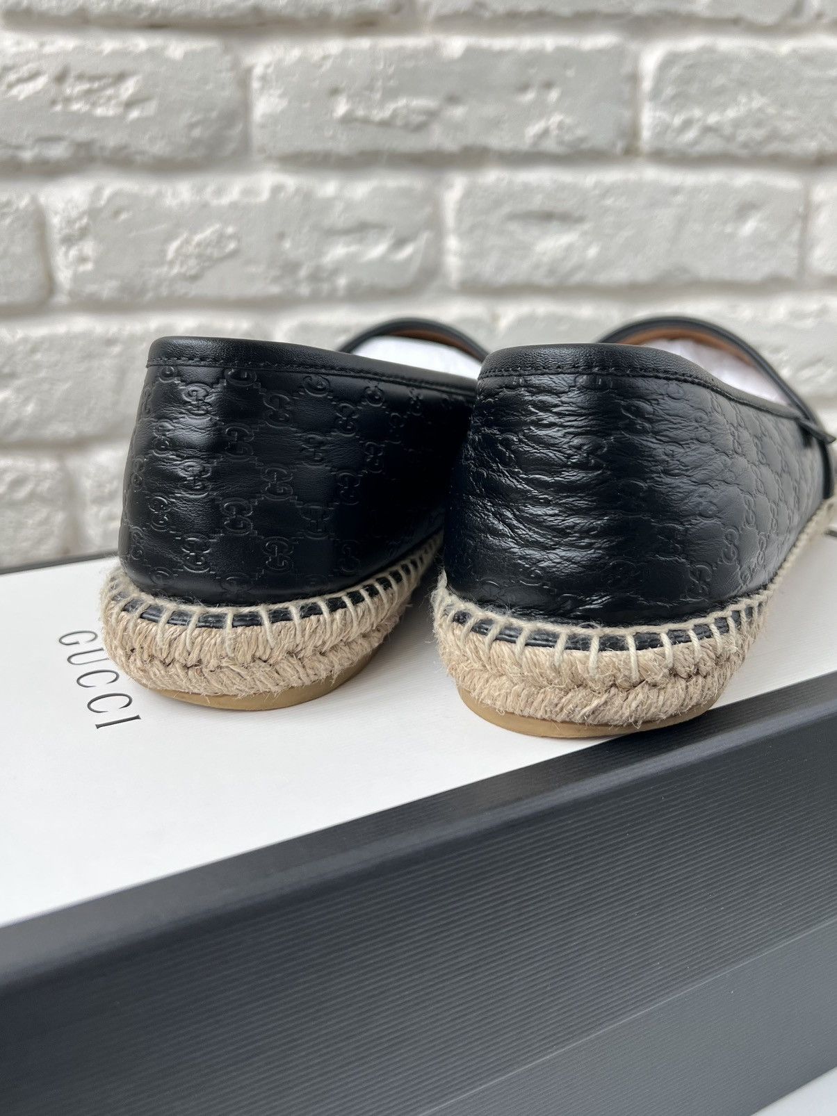 Gucci Gucci GG Monogram Black Leather Espadrilles Shoes Size US 8 / EU 41 - 6 Thumbnail