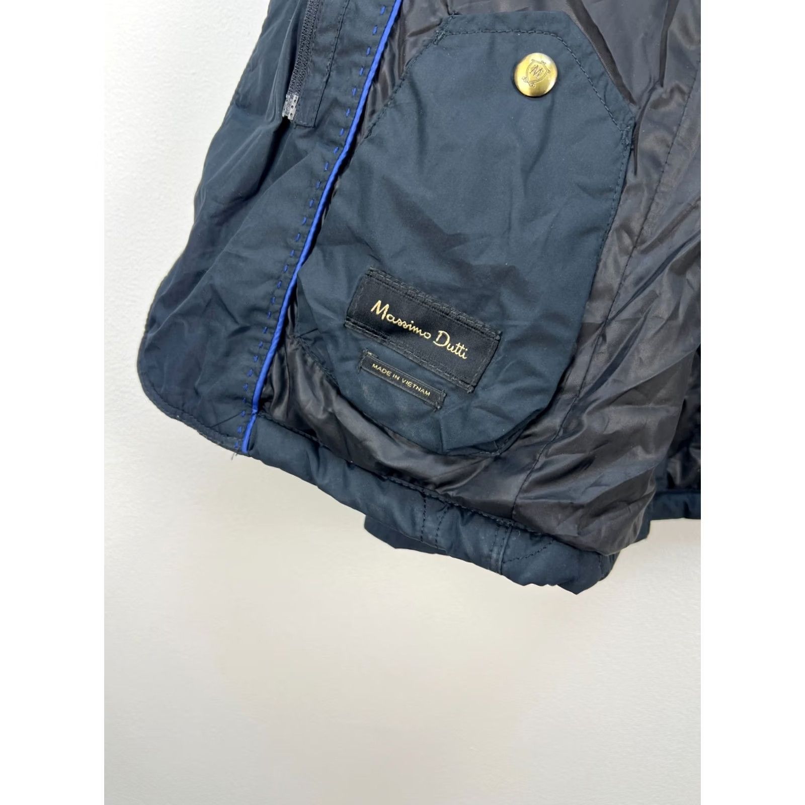 Massimo Dutti Massimo Dutti Jacket Quilted Lightweight Navy Blue S Mens Fall Spring San-Front Zip Button Front Regular Size US S / EU 44-46 / 1 - 5 Thumbnail