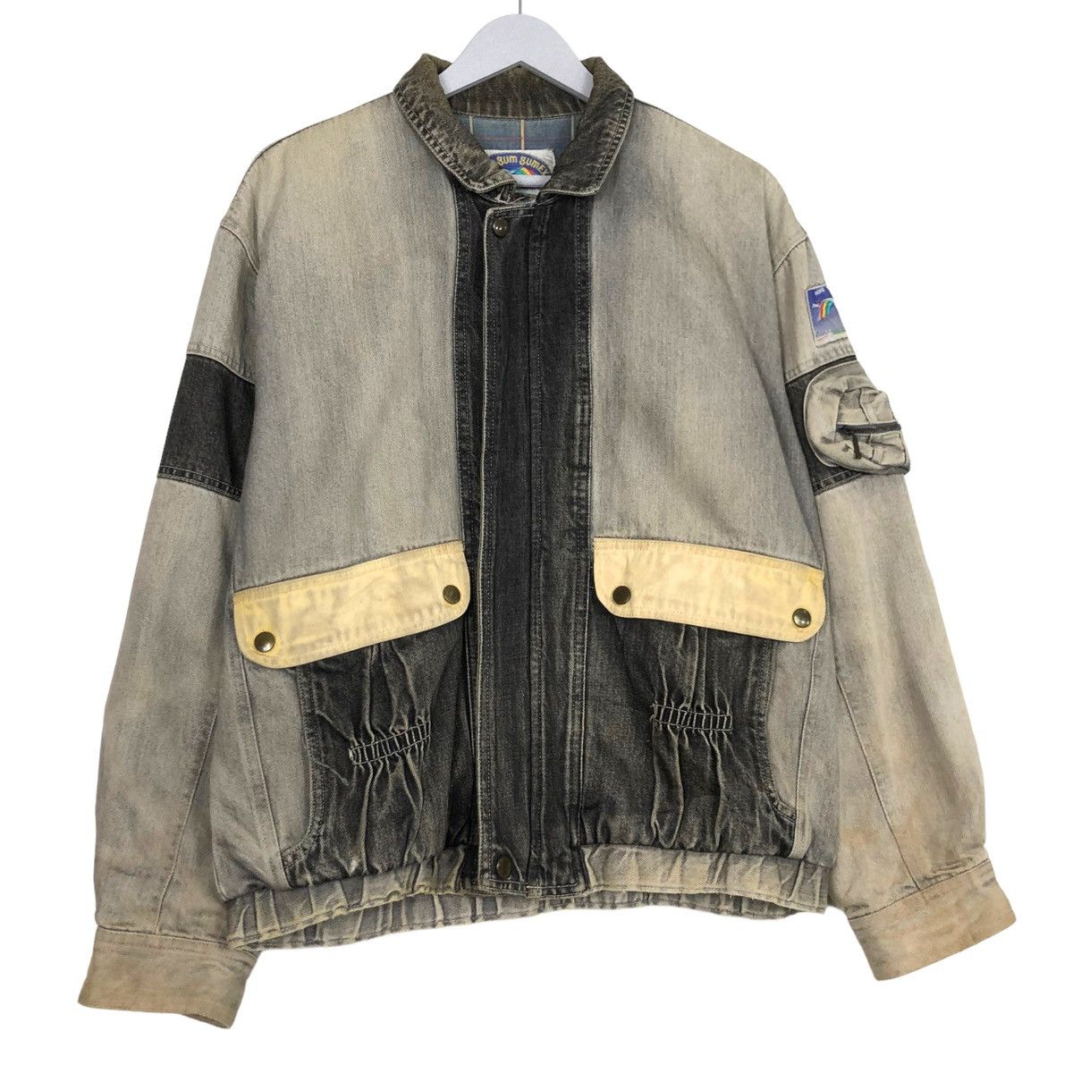 Issey Miyake × Japanese Brand STEAL💥90s GUM GUMEX DENIM RIOT BOMBER JACKET Size US M / EU 48-50 / 2 - 4 Thumbnail