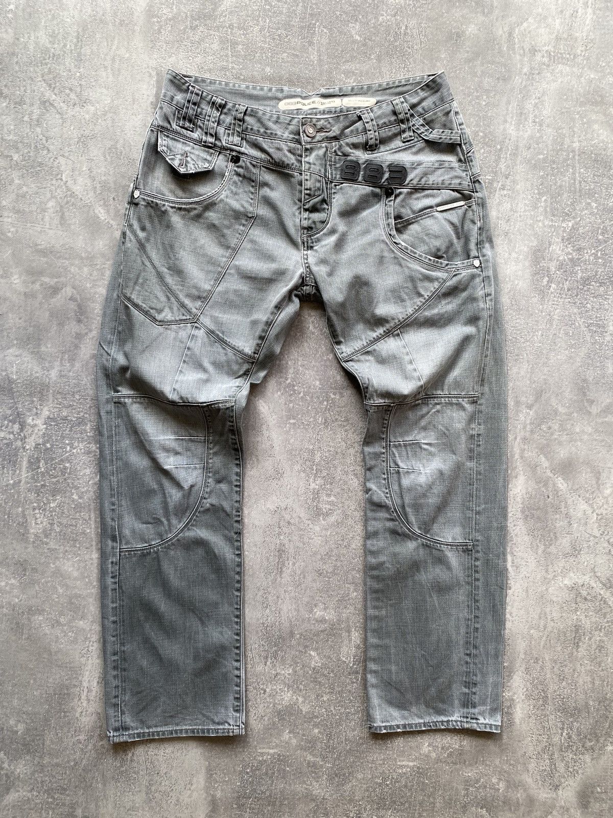 Japanese Brand Police 883 Y2K Cinch Back Jeans Size US 36 / EU 52 - 4 Thumbnail