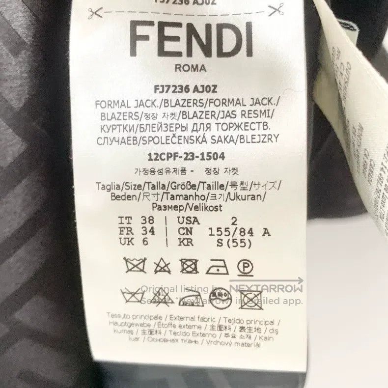 Fendi Fendi Dark Pattern Monogram Logo Printed Blazer Jacket Size XS / US 0-2 / IT 36-38 - 4 Thumbnail