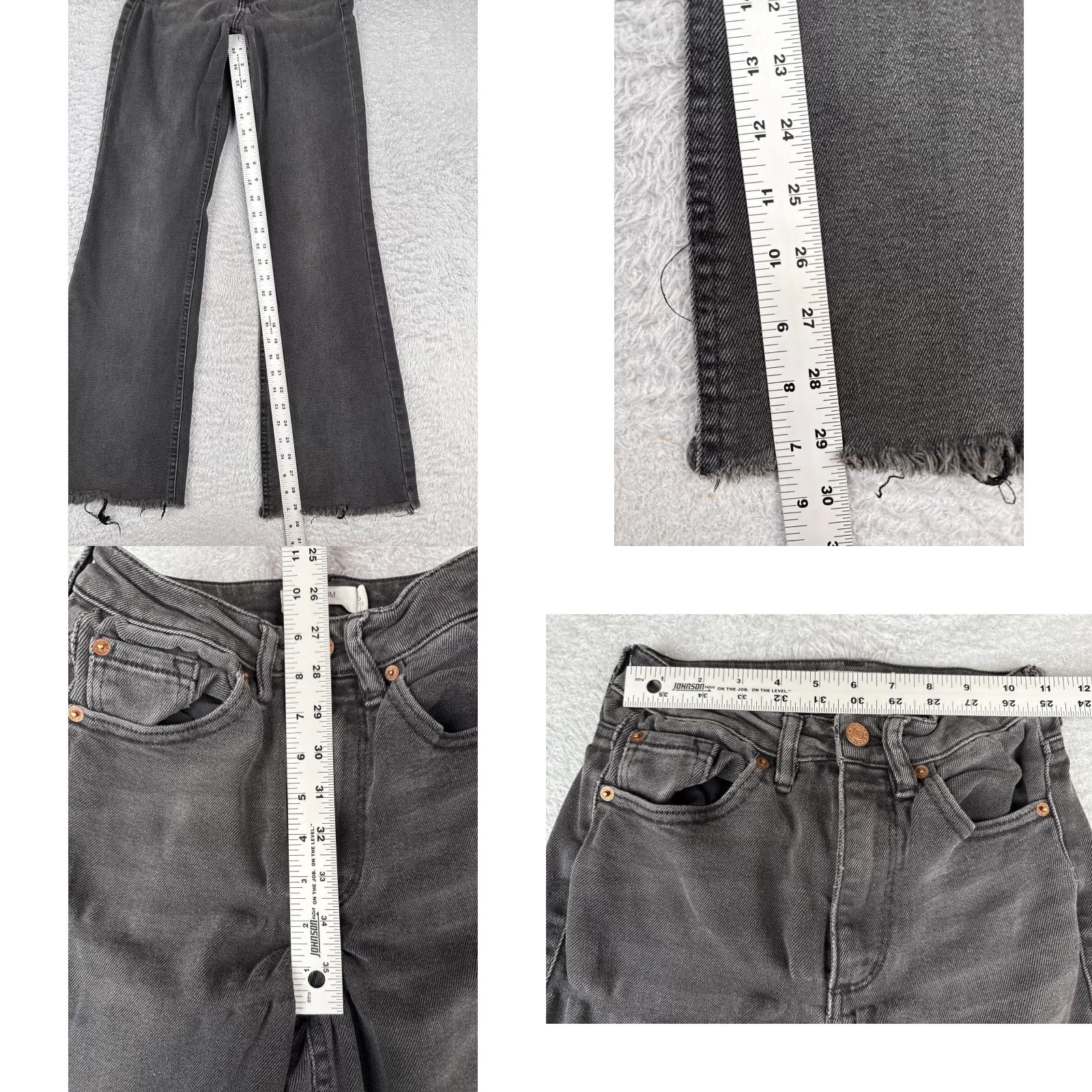 Garage GARAGE Jeans Womens 00 Black Flared Mid Rise Cotton Blend 23x30 Regular 5-Pocket Design Denim Stretch Casual American, Classic, Designer Womens Jeans Size 24" / US 00 / IT 34 - 8 Thumbnail