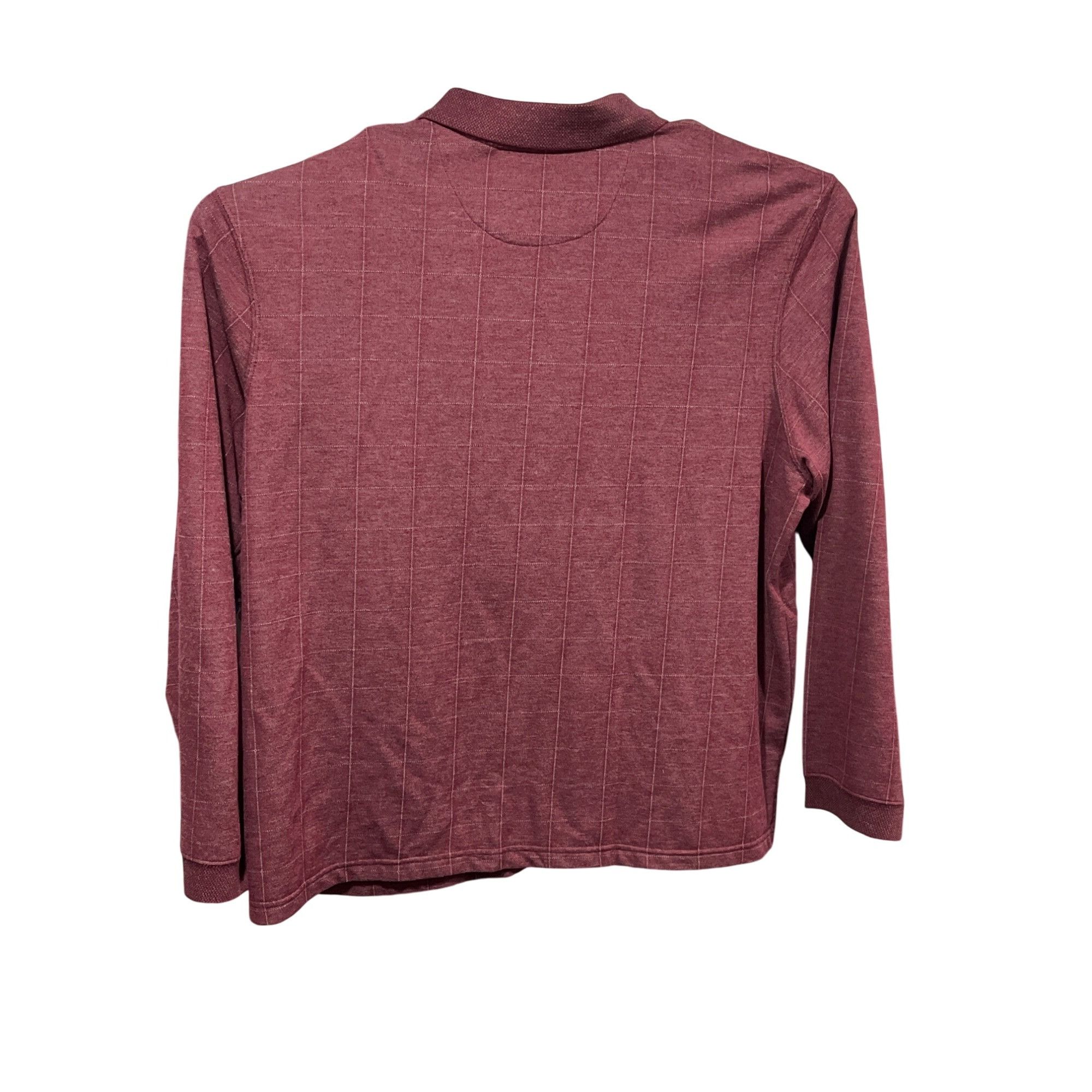 Other Haggar Mens XXL Long Sleeve Polo Shirt Burgundy Striped Poly Size US XXL / EU 58 / 5 - 2 Thumbnail