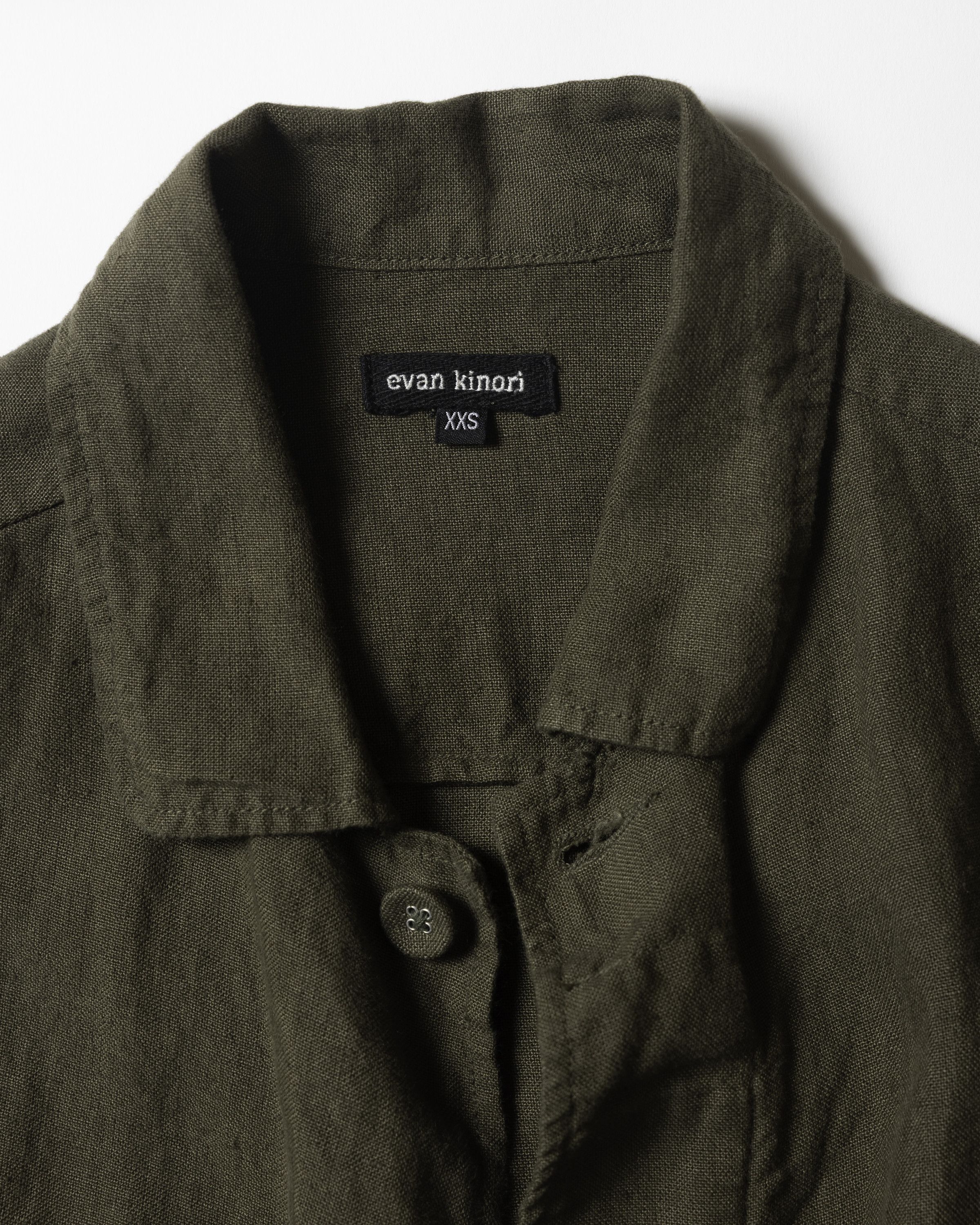 Evan Kinori Covered Placket Coat Linen Size US XS / EU 42 / 0 - 2 Thumbnail