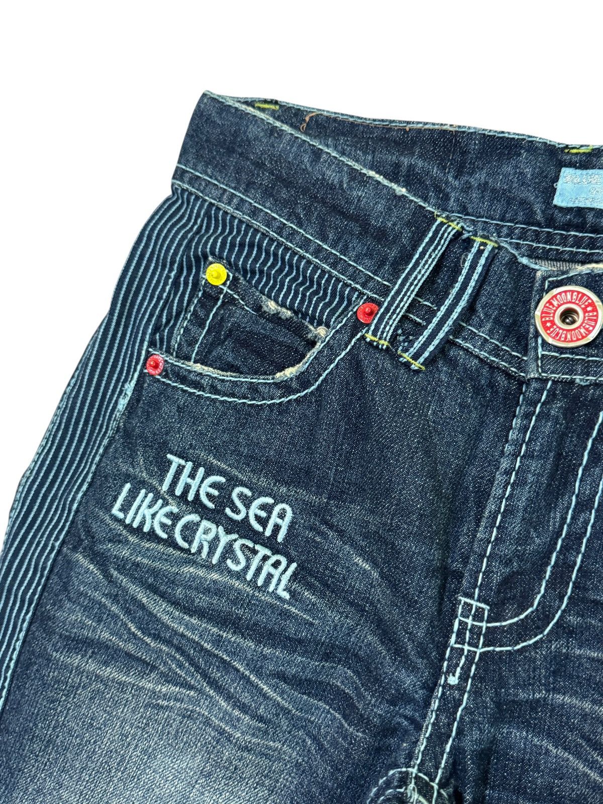 Hysteric Glamour × Japanese Brand VINTAGE BLUE MOON BLUE DAICOCK HICKORY LOW RISE DENIM JEANS Size US 30 / EU 46 - 8 Thumbnail